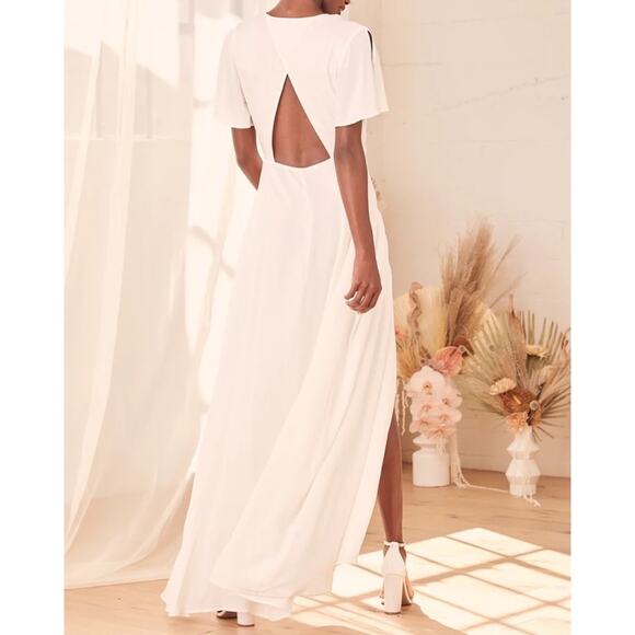 NWT Lulus Azalea Regalia White Wrap Maxi Dress‎ - Picture 3 of 11